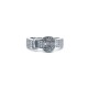 925 Silver Rhodium CZ Set Buckle Ring