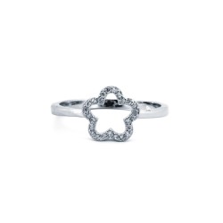 925 Silver Rhodium CZ Set Dress Ring