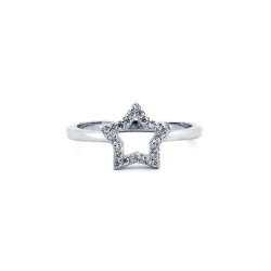 925 Silver Rhodium CZ Set Dress Ring
