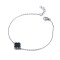 925 Silver Rhodium Clover Bracelet Onyx