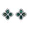 925 Silver 14ct Gold Plate CZ Set Clover Stud Earrings Green