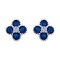 925 Silver Rhodium CZ Set Clover Stud Earrings