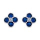 925 Silver Rhodium CZ Set Clover Stud Earrings