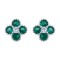 925 Silver Rhodium CZ Set Clover Stud Earrings