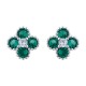 925 Silver Rhodium CZ Set Clover Stud Earrings