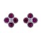 925 Silver Rhodium CZ Set Clover Stud Earrings