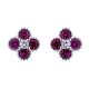 925 Silver Rhodium CZ Set Clover Stud Earrings