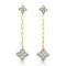 925 Silver 14ct Gold Plated CZ Set Clover Drop Earrings
