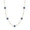 925 Silver 14ct Gold Plated CZ Set Clover Necklace Blue