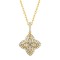 925 Silver 14ct Gold Plated CZ Set Clover Pendant