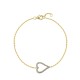 925 Silver 14ct Gold Plated CZ Set Heart Bracelet