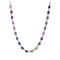 925 Silver Rhodium Plated Multi Col CZ Collorette with 3 inch Extender