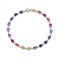 925 Silver Rhodium Plated Multi Col CZ Set Bracelet
