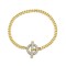925 Silver 14ct Gold Plated CZ Set T Bar Bracelet