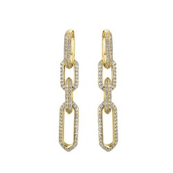 925 Silver 14ct Gold Plated CZ Set Earrings