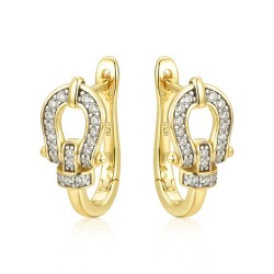 925 Silver 14ct Gold Plated CZ Set Earrings