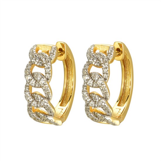 925 Silver 14ct Gold Plated CZ Set Earrings