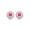 925 Silver Rhodium Halo Stud Earrings Ruby Centre CZ