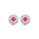 925 Silver Rhodium Halo Stud Earrings Ruby Centre CZ