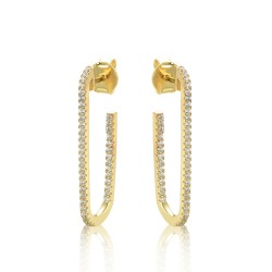 925 Silver 14ct Gold Plated CZ Set Stud Earrings