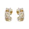 925 Silver 14ct Gold Plated CZ Set Curb Half Hoop Earrings Stud Earrings