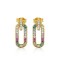 925 Silver 14ct Gold Plated Multi Col CZ Set Earrings