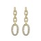925 Silver 14ct Gold Plated CZ Set Stud Drop Earrings