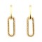 925 Silver 14ct Gold Plated CZ Set Stud Drop Earrings