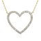 928 Silver 14ct Gold Plated CZ Set Heart Necklace
