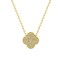 925 Silver 14ct Gold Plated CZ Set Clover Necklace
