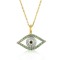 925 Silver 14ct Gold Plated CZ Set Evil Eye Necklace