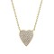 925 Silver 14ct Gold Plated CZ Set Heart Necklace