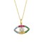 925 Silver 14ct Gold Plated CZ Set Evil eye Necklace