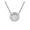 925 Silver Rhodium Plated CZ Set Cluster Necklace
