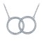 925 Silver Rhodium Plated CZ Set Twin Circle of Life Necklace