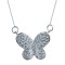 925 Silver Rhodium Plated CZ Set Butterfly Necklace
