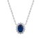 925 Silver Rhodium Plated CZ Set Princess Kate Necklace Blue
