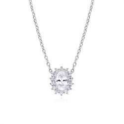 925 Silver Rhodium Plated CZ Set Princess Kate Necklace