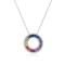 925 Silver Rhodium Plated Multi Col CZ Set Circle of Life Necklace