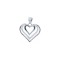 925 Silver CZ Set Heart Pendant