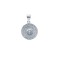 925 Silver Rhodium Halo CZ Pendant White