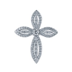 925 Silver Rhodium Plated CZ Set Cross