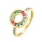925 Siver 14ct Gold Plated Multo Col CZ Set Circle of Life Ring