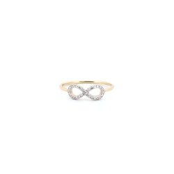 9ct Yellow 0.10ct Natural Diamond Infinity Ring