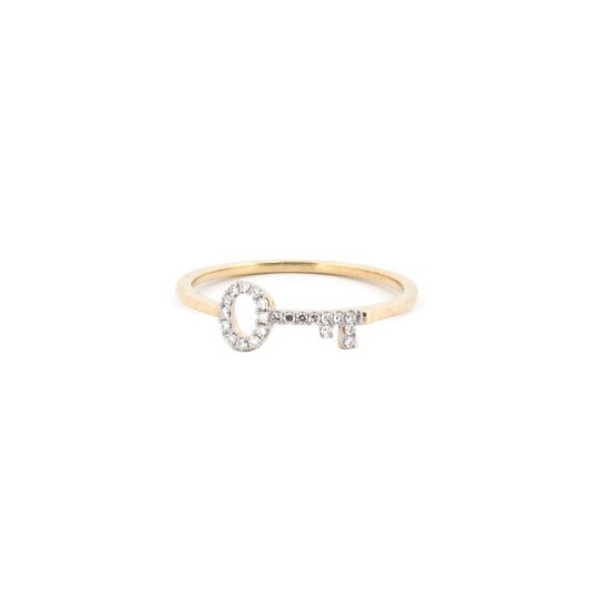 9ct Yellow 0.07ct Natural Diamond Key Ring