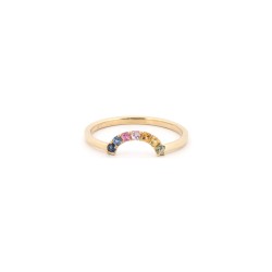 9ct Yellow 0.15ct Rainbow Saph Ring