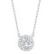 Lab 18ct White Gold 0.20ct Diamond Halo Pendant with 16"-18" Chain Extender set with a 1.00ct G SI1 Diamond