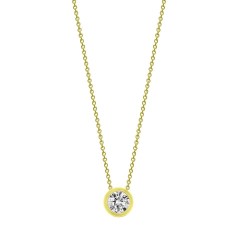 Lab 18ct Yellow 1.00ct Threaded Rub over set Diamond Pendant - Chain is not included