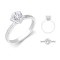 Lab 18ct White Gold 0.12ct Diamond Pave set 6-claw Ring Mount + 1.00ct Diamond