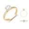 Lab 18ct Yellow Gold 0.12ct Diamond Pave set Wed-fit Ring Mount + 0.50ct Diamond